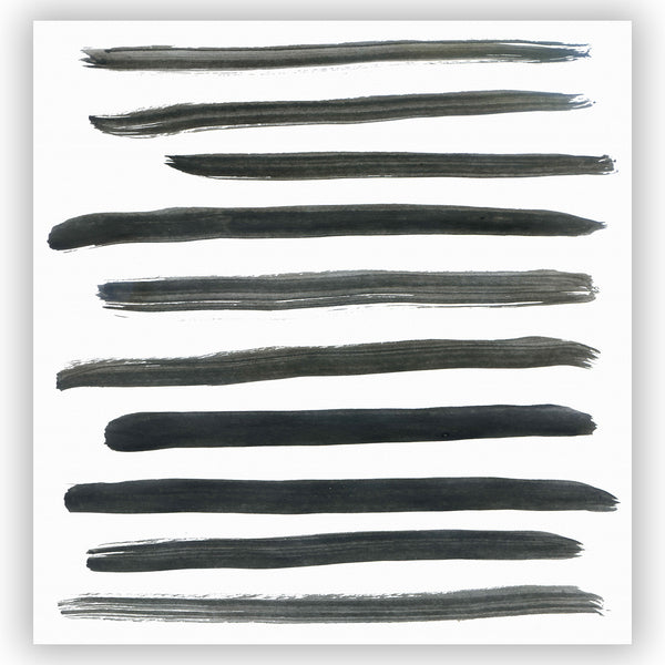 Zen Charcoal Black Stripes Shower Curtain