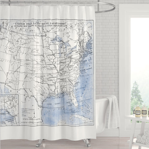Vintage Hand Drawn Hogwarts Map Shower Curtain