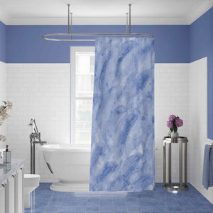 Ambient Blue Watercolor Waves Shower Curtain