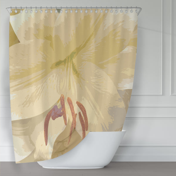 Cream Lily Large Art Print Shower Curtain