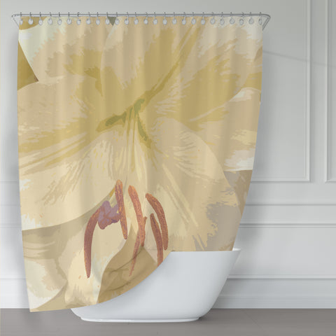 Cream Lily Large Art Print Shower Curtain