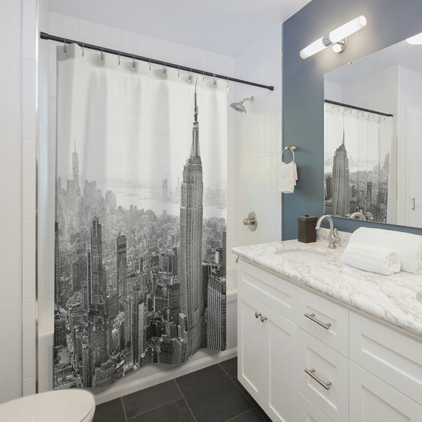 New York Skyline's Empire State Building Shower Curtain - Light Gray / Neutral Tone