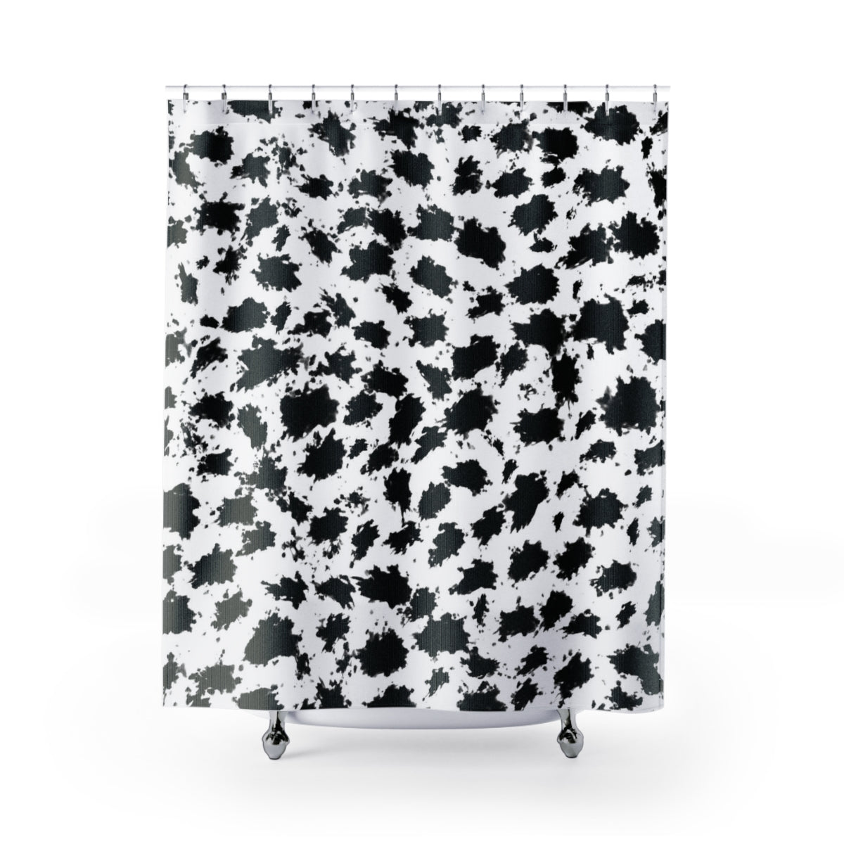 Black and White Snow Leopard Print Shower Curtain