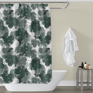 Hops Green Leaf Print Shower Curtain - Metro Shower Curtains