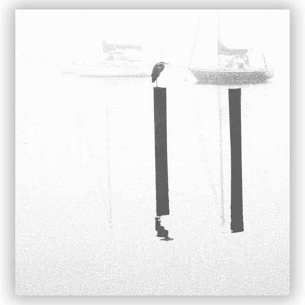 Annapolis Harbor Heron and Boats Shower Curtain