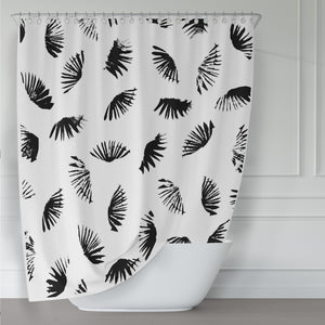 Winking Eyelash Brush Design Contemporary Art Bathroom Shower Curtain