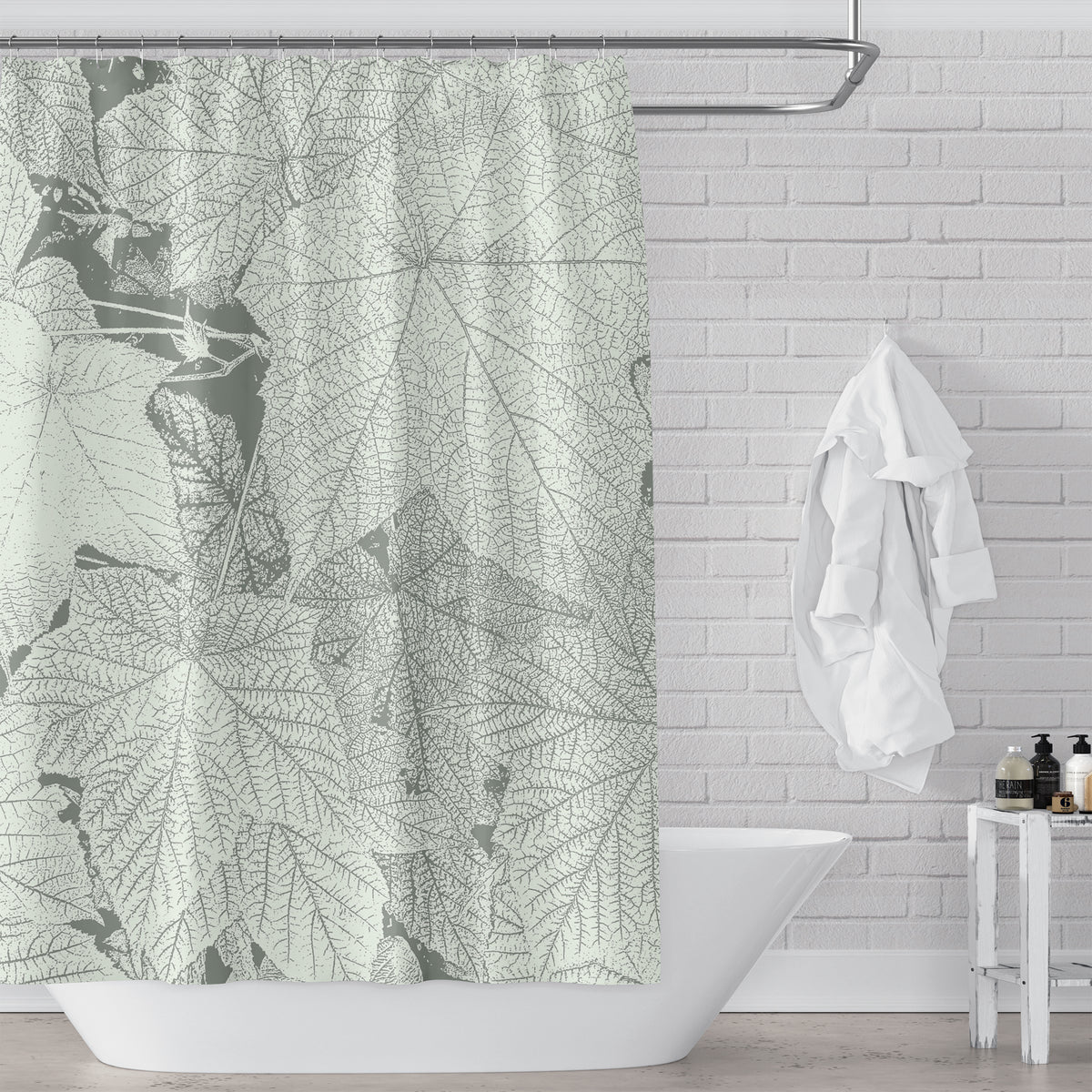 Canadian Raspberry Leaves Sage Green Shower Curtain – Metro Shower Curtains