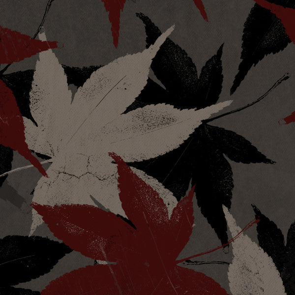 Maroon and Gray Japanese Maple Leaf Shower Curtain - Metro Shower Curtains
