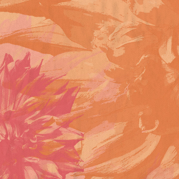 Peach and Pink Dahlia Floral Shower Curtain - Metro Shower Curtains