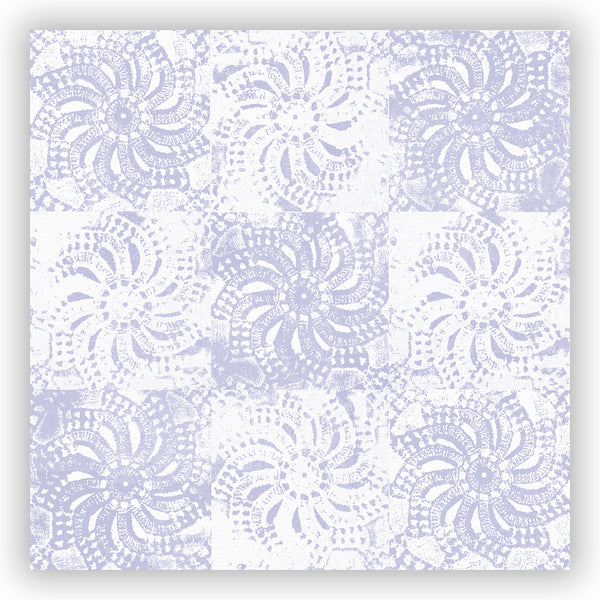 Periwinkle and White Lace Mandala Shower Curtain - Metro Shower Curtains
