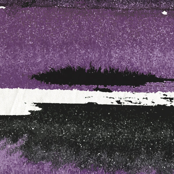 Bold Purple and Black Watercolor Stripes Mod Art Print Fabric Shower Curtain