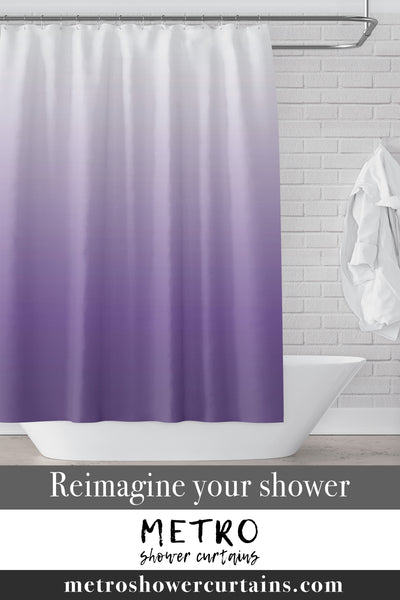 Purple and White Ombre Shower Curtain