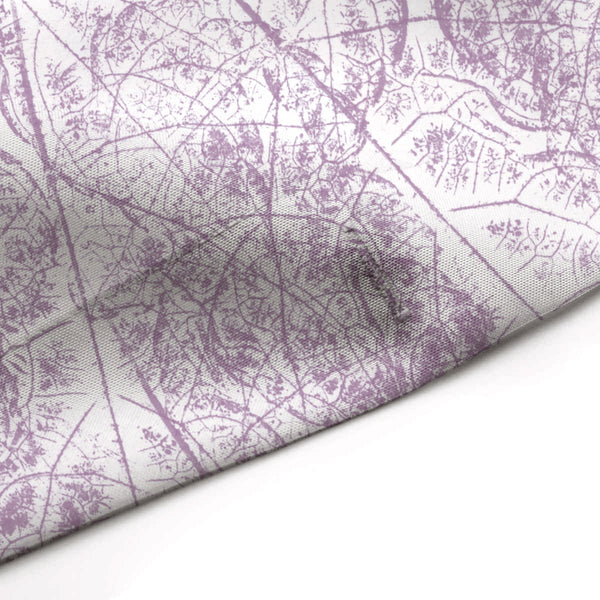 Light Purple on White Leaf Prints in A Contemporary Starburst Mandala Shower Curtain - Metro Shower Curtains