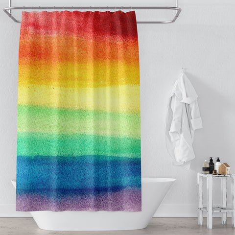 Rainbow Pride Watercolor Shower Curtain - Metro Shower Curtains