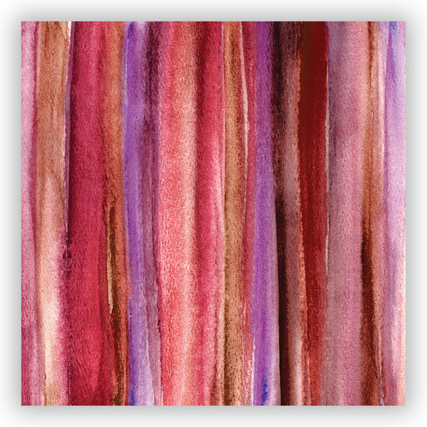 Burgundy Watercolor Stripes Abstract Art Shower Curtain - Metro Shower Curtains