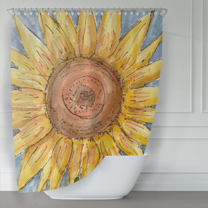 Colorful Sunflower Marker Art Shower Curtain