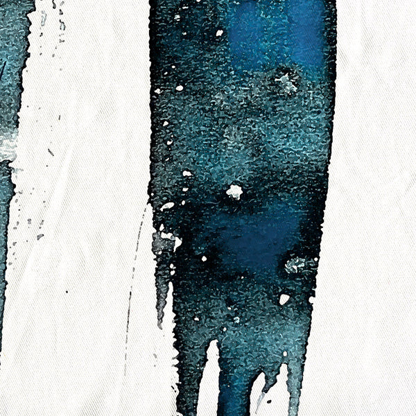 Aqua Teal Minimalist Watercolor Gallery Print Shower Curtian