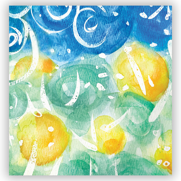 Field of Sunshine Bright and Colorful Watercolor Art Shower Curtain - Metro Shower Curtains